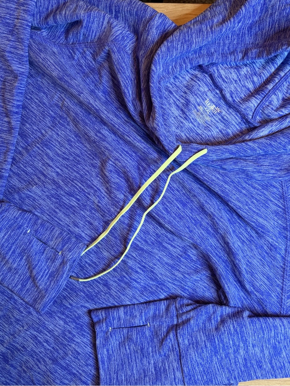 Lukka Purple Blue Heathered Cowl neck Hoodie XXL Polyester